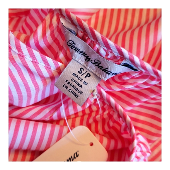NEW Tommy Bahama Palm Cove Pink and White Striped Swing Cami Top Small MSRP $100 - Picture 11 of 16